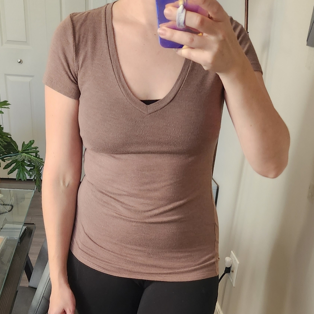 Victoriaโs Secret pink brown short sleeve shirt top size xsโ